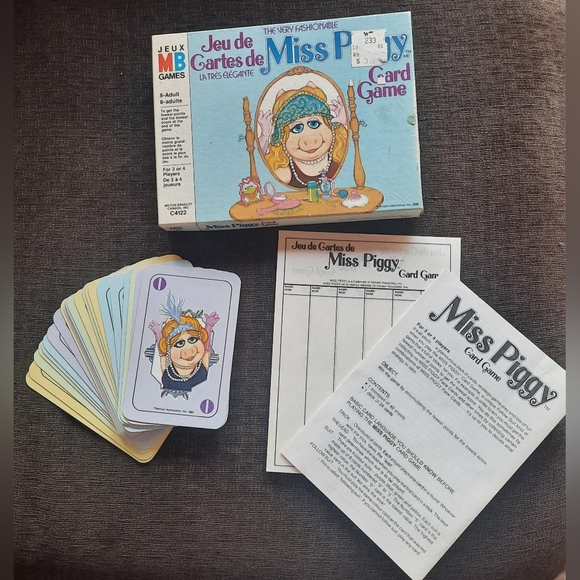 1980 The Very Fashionable Miss Piggy Card Game MB Henson COMPLETE - Picture 2 of 3